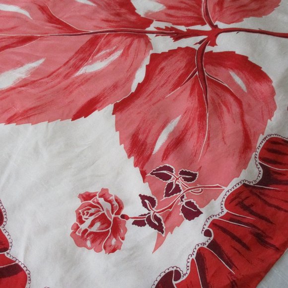 1940s rose leaf scarf - Picture 5 of 8